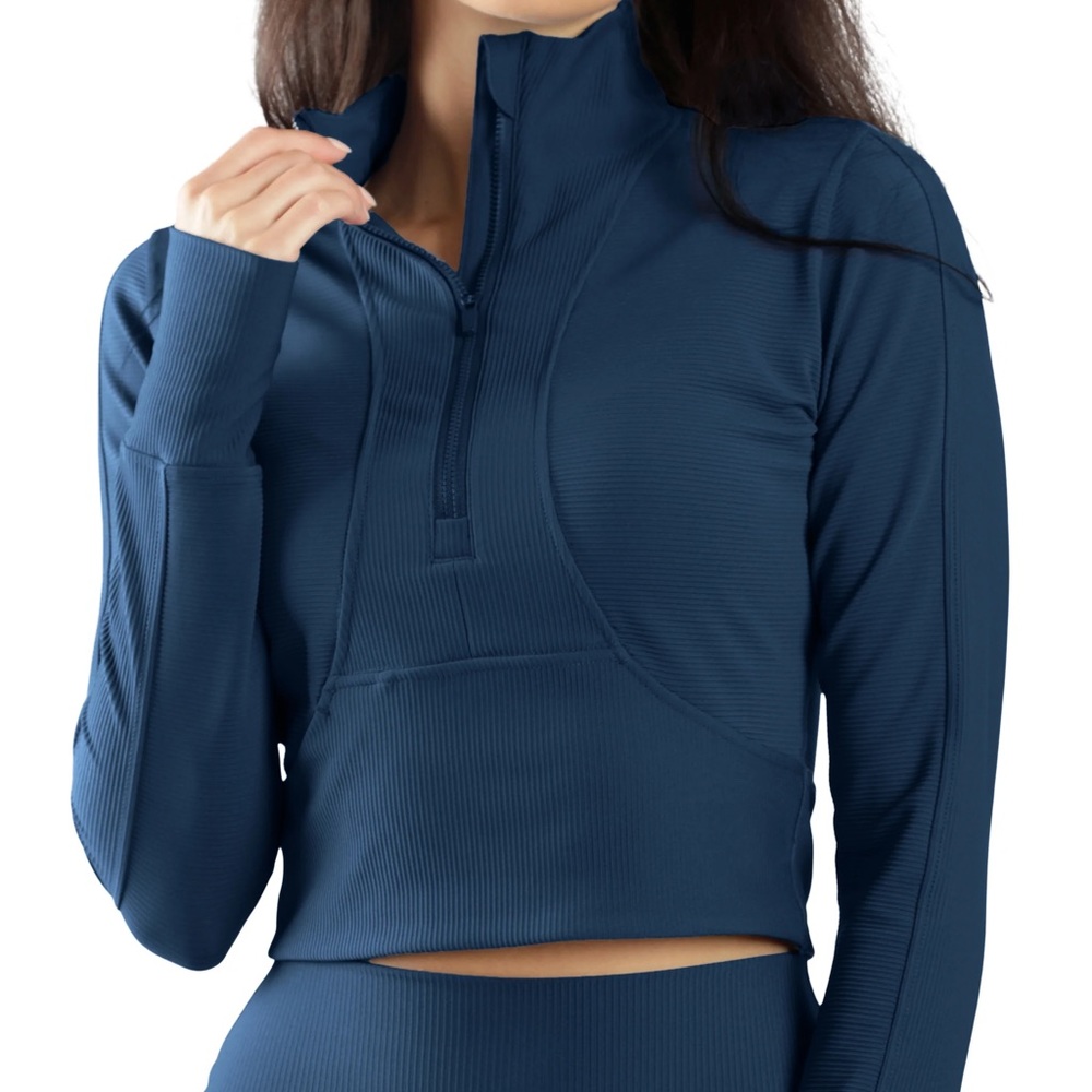 NWT Vortex Rib Academy Half Zip in Persian Jewel